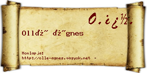 Ollé Ágnes névjegykártya