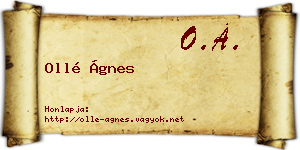 Ollé Ágnes névjegykártya